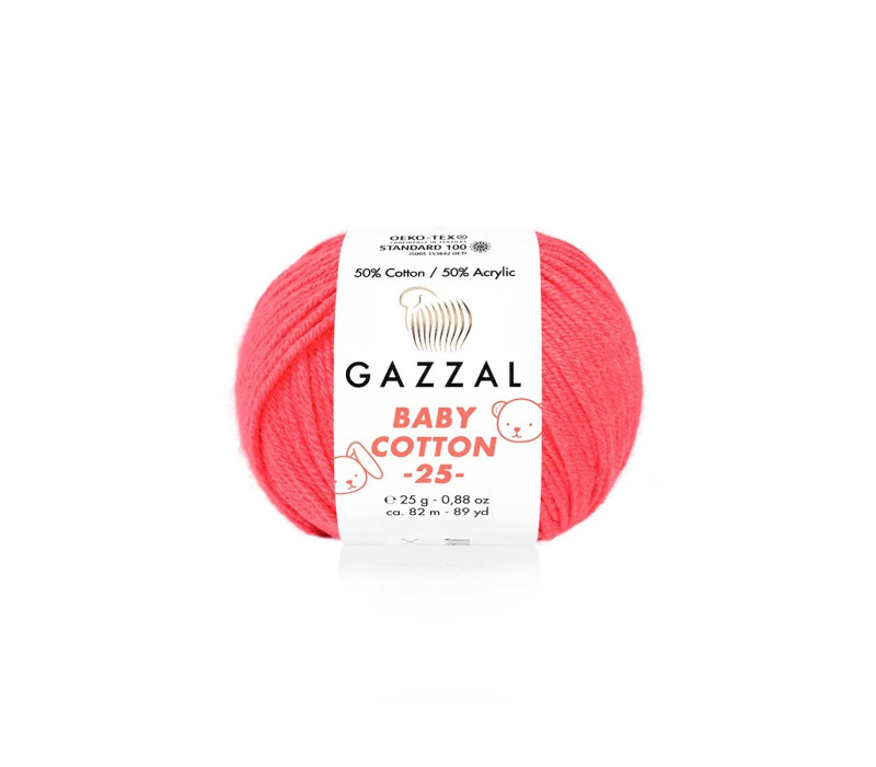 Пряжа Gazzal BabyCotton 25 цвет 3458 Пряжа Gazzal BabyCotton 25 цвет 3458
