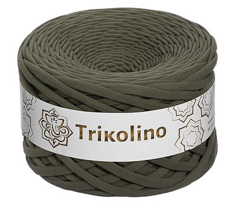 Пряжа трикотажная 7-9 мм "Trikolino" 100м. Dark Хаки Пряжа трикотажная 7-9 мм "Trikolino" 100м. Dark Хаки