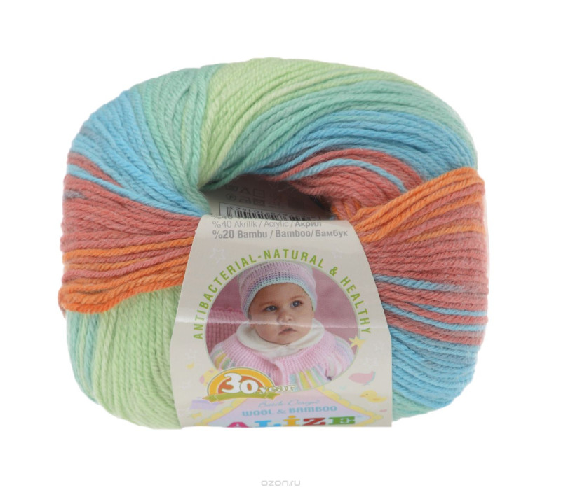 Пряжа Alize Baby Wool Batik 3611 Пряжа Alize Baby Wool Batik 3611