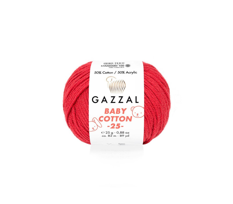 Пряжа Gazzal BabyCotton 25 цвет 3439 Пряжа Gazzal BabyCotton 25 цвет 3439