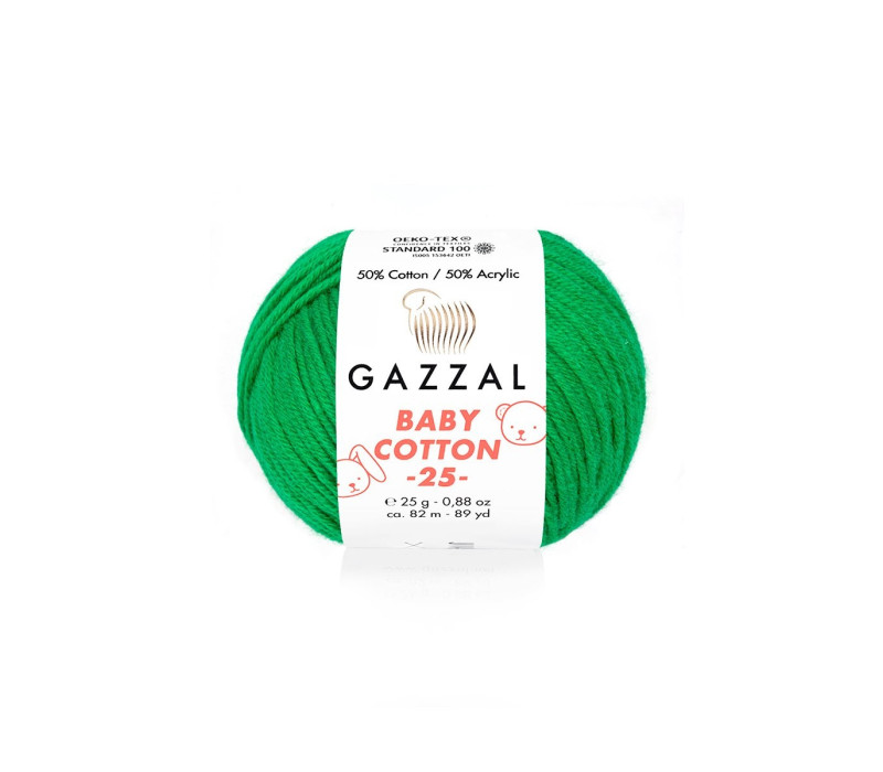Пряжа Gazzal BabyCotton 25 цвет 3456 Пряжа Gazzal BabyCotton 25 цвет 3456