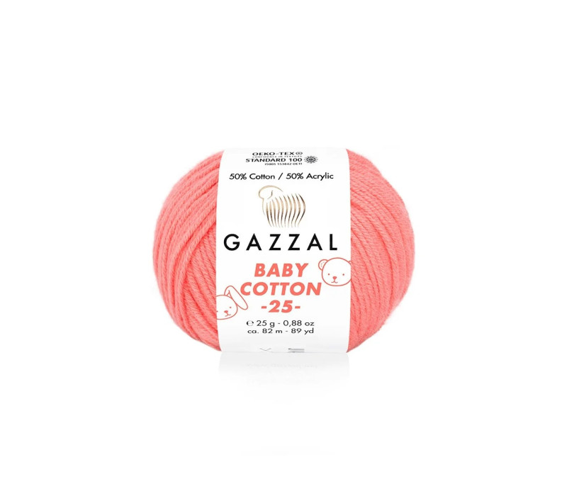 Пряжа Gazzal BabyCotton 25 цвет 3435 Пряжа Gazzal BabyCotton 25 цвет 3435