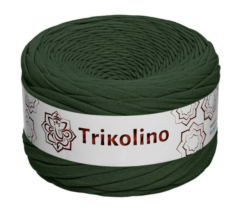 Пряжа трикотажная 7-9 мм "Trikolino" 100м. Оливковий хакі Пряжа трикотажная 7-9 мм "Trikolino" 100м. Оливковий хакі
