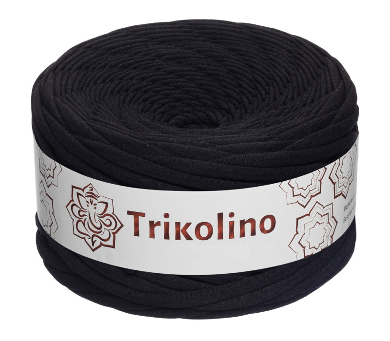 Пряжа трикотажная 7-9 мм "Trikolino" 100м. Черный Пряжа трикотажная 7-9 мм "Trikolino" 100м. Черный
