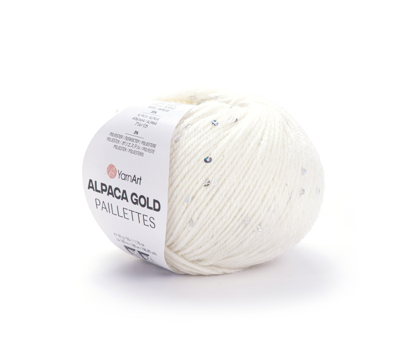 Пряжа Yarnart Alpaca Gold Paillettes 9301 Пряжа Yarnart Alpaca Gold Paillettes 9301