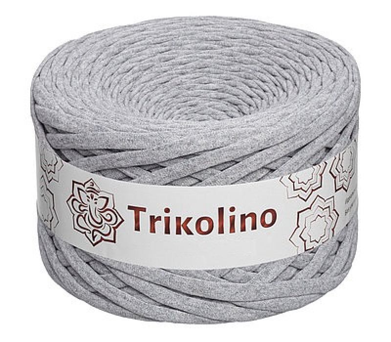 Пряжа трикотажная 7-9 мм "Trikolino" 100м. Серый меланж Пряжа трикотажная 7-9 мм "Trikolino" 100м. Серый меланж