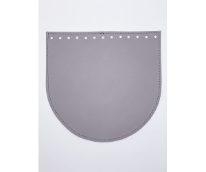 Клапан для круглої сумки Орео, шкіра, 20х19 см. Сірий (0142-PK)