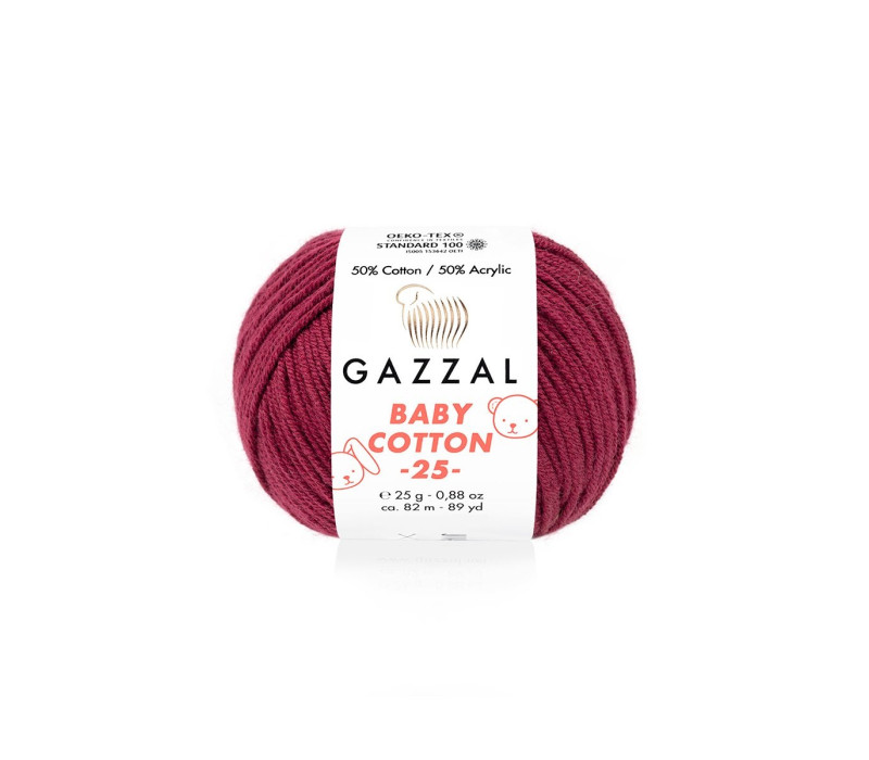 Пряжа Gazzal BabyCotton 25 цвет 3442 Пряжа Gazzal BabyCotton 25 цвет 3442