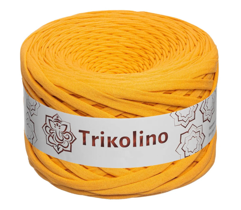 Пряжа трикотажная 7-9 мм "Trikolino" 100м. Бурштиновий Пряжа трикотажная 7-9 мм "Trikolino" 100м. Бурштиновий