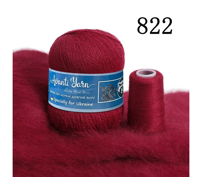 Пряжа Coomamuu (пух норки) 822 Гранат Пряжа Coomamuu (пух норки) 822 Гранат