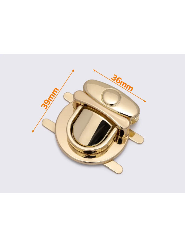 Замок для сумки 65-003 золото, 36*39 (15628)