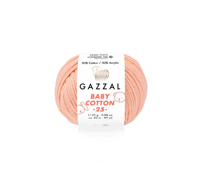 Пряжа Gazzal BabyCotton 25 цвет 3412 Пряжа Gazzal BabyCotton 25 цвет 3412