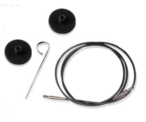 Кабель для круговых спиц черный 100см KnitPro 10523