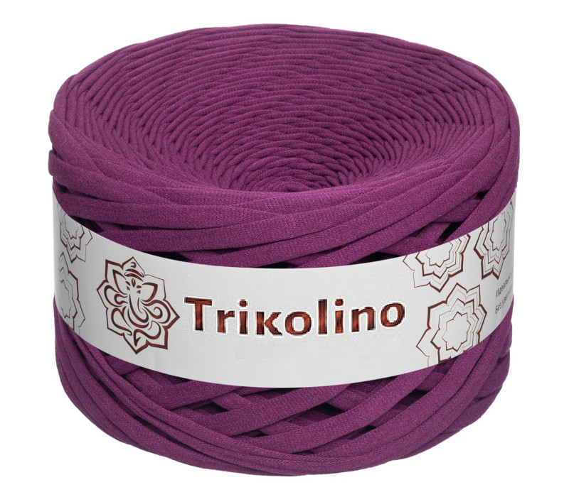 Пряжа трикотажная 7-9 мм "Trikolino" 100м. Баклажановый Пряжа трикотажная 7-9 мм "Trikolino" 100м. Баклажановый