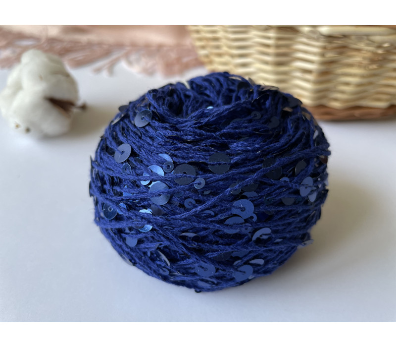 Пайетки Avanti Yarn королевские на хлопке (синие) 117 Пайетки Avanti Yarn королевские на хлопке (синие) 117