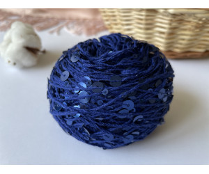 Пайетки Avanti Yarn королевские на хлопке (синие) 117