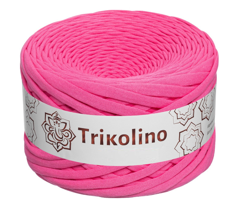 Пряжа трикотажная 7-9 мм "Trikolino" 100м. Розовый фламинго