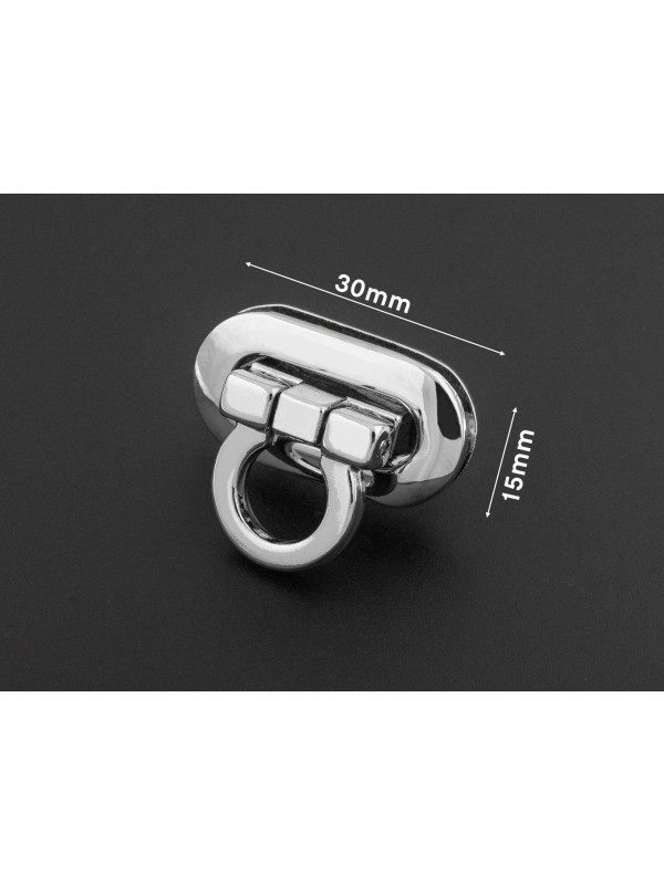 Замок для сумки 65-014 нікель, 15*30 (15703)