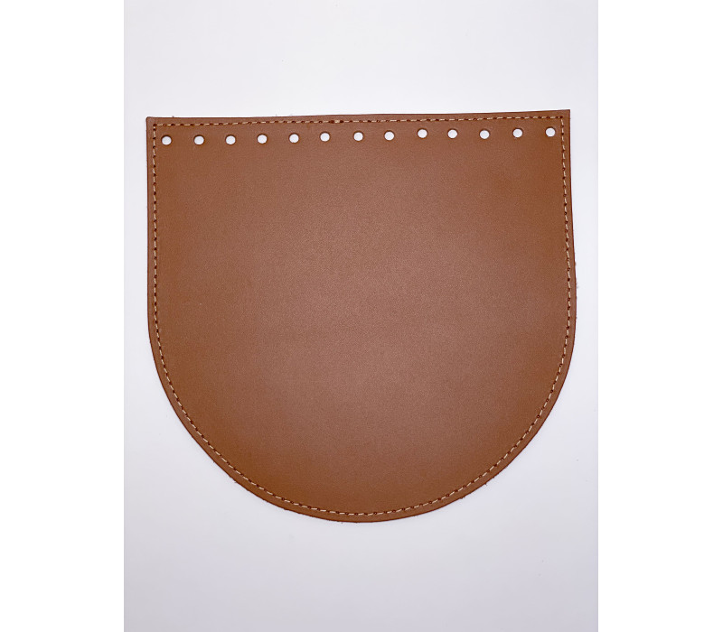 Клапан для круглої сумки Орео, шкіра, 20х19 см. Карамель (0146-PK)
