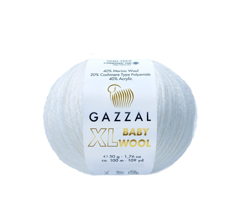 Пряжа Gazzal Baby Wool XL 801 Пряжа Gazzal Baby Wool XL 801