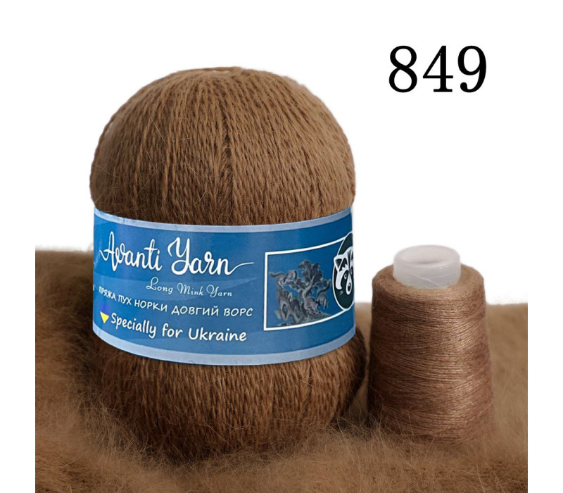 Пряжа Coomamuu (пух норки) 849 коричневий Пряжа Coomamuu (пух норки) 849 коричневий