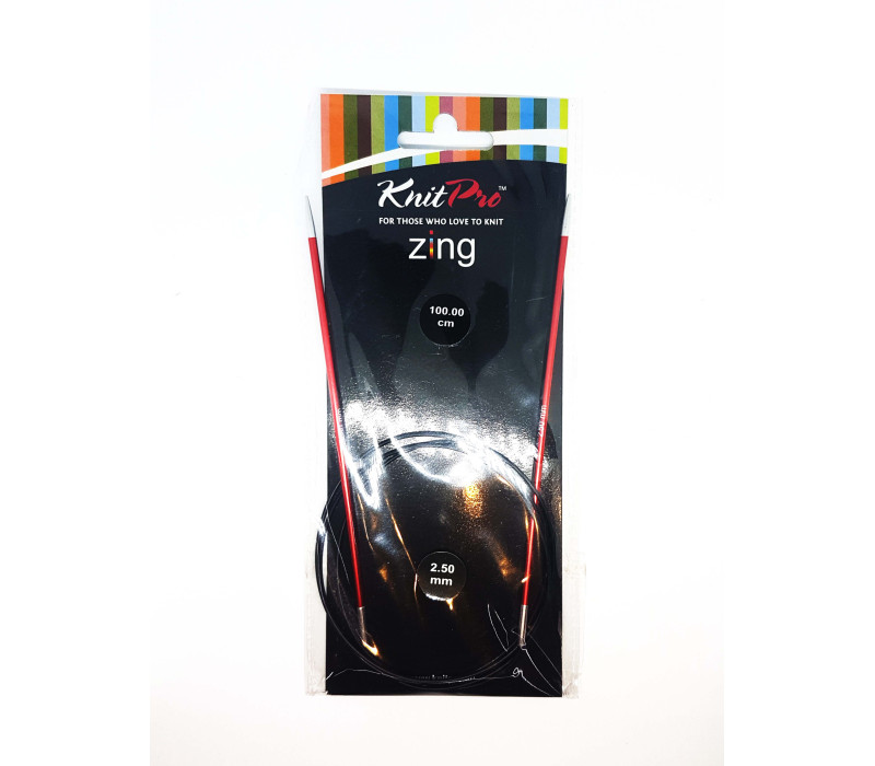Спиці кругові 2,5мм 100см Zing KnitPro 47153 Спиці кругові 2,5мм 100см Zing KnitPro 47153