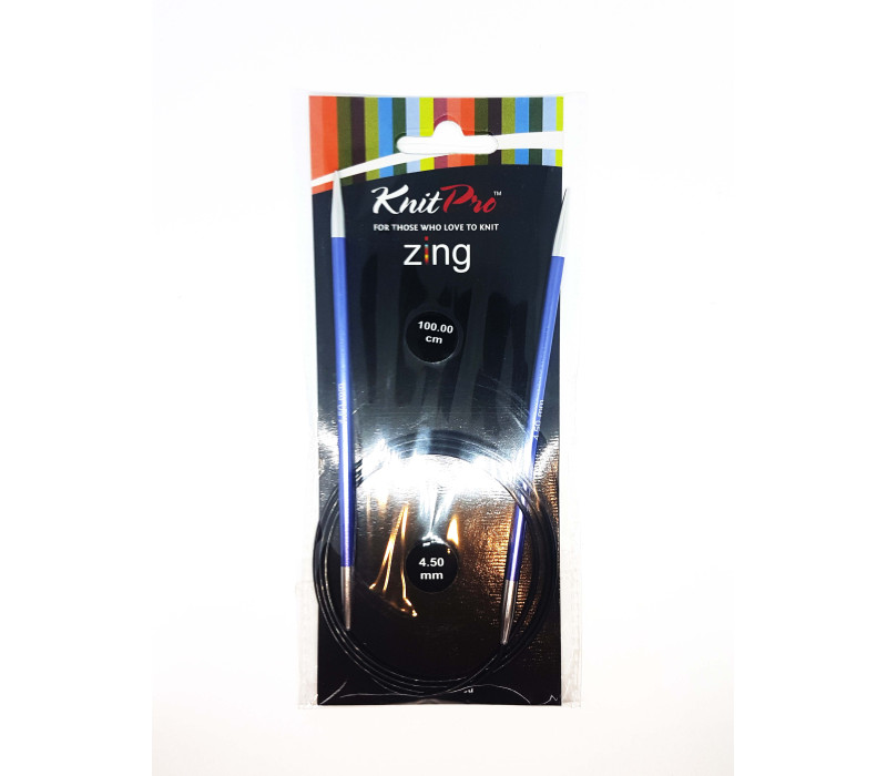 Спиці кругові 4,5мм 100см Zing KnitPro 47160 Спиці кругові 4,5мм 100см Zing KnitPro 47160