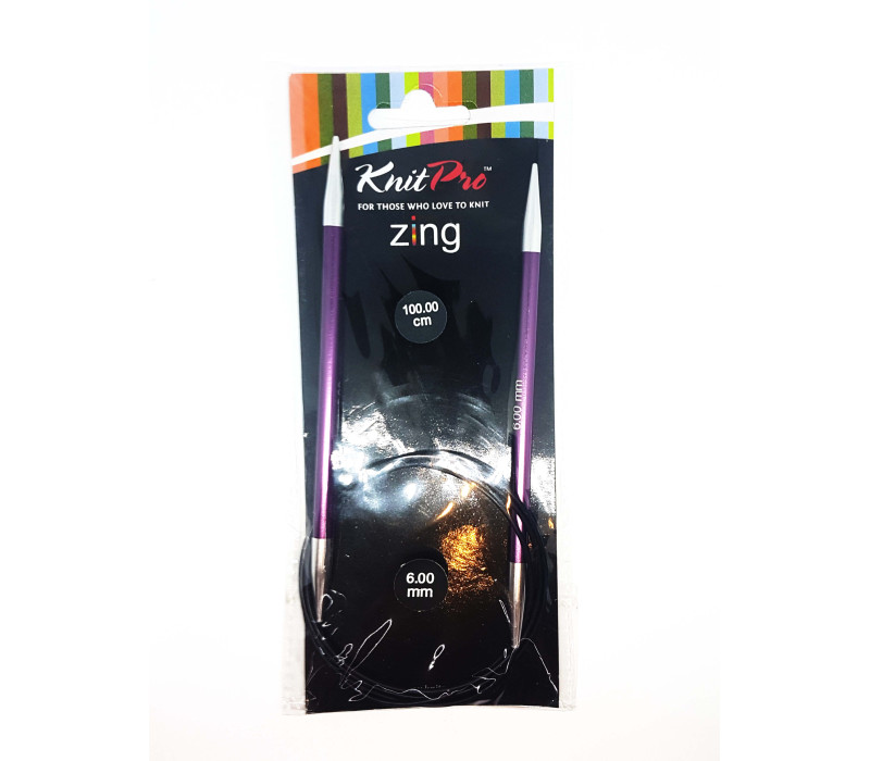 Спиці кругові 6мм 100см Zing KnitPro 47163 Спиці кругові 6мм 100см Zing KnitPro 47163