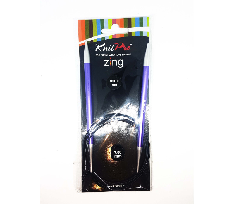 Спиці кругові 7мм 100см Zing KnitPro 47165 Спиці кругові 7мм 100см Zing KnitPro 47165