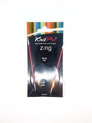 Спиці кругові 2,5мм 40см Zing KnitPro 47063