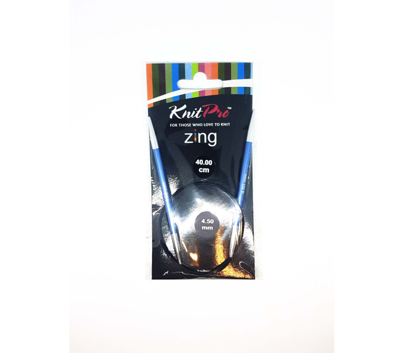Спиці кругові 4,5мм 40см Zing KnitPro 47070 Спиці кругові 4,5мм 40см Zing KnitPro 47070