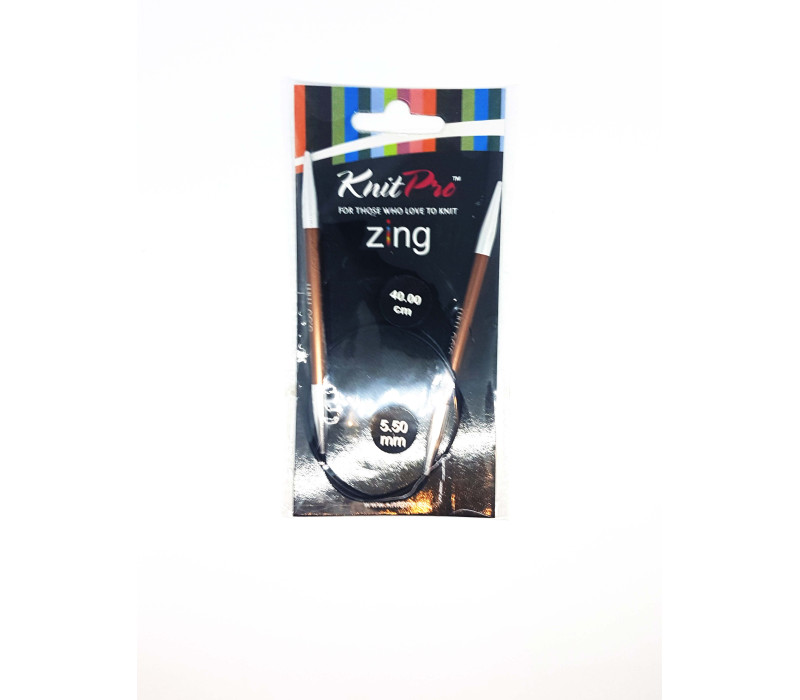 Спиці кругові 5,5мм 40см Zing KnitPro 47072 Спиці кругові 5,5мм 40см Zing KnitPro 47072