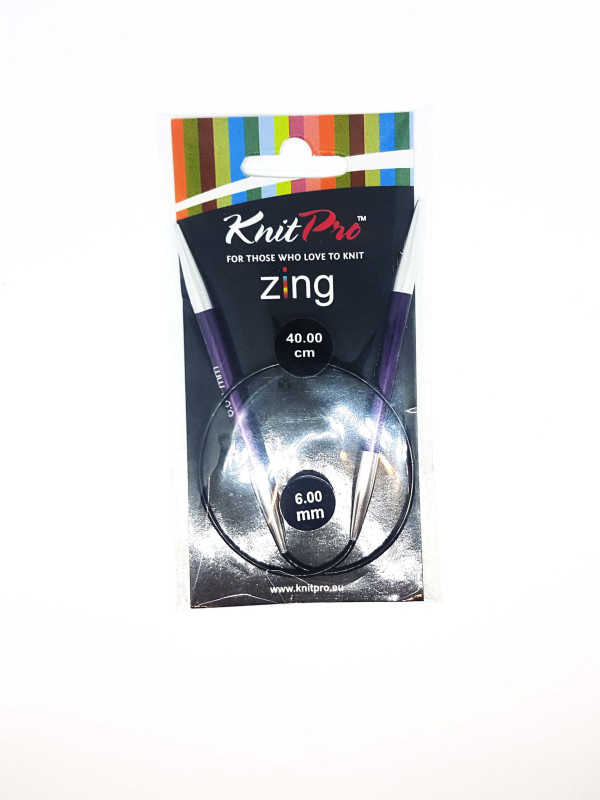 Спиці кругові 6мм 40см Zing KnitPro 47073