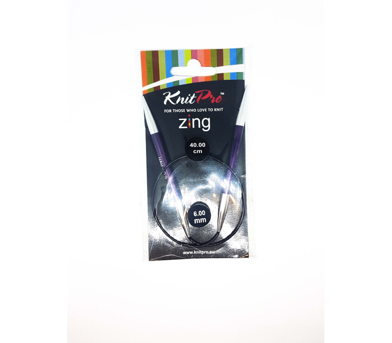 Спиці кругові 6мм 40см Zing KnitPro 47073