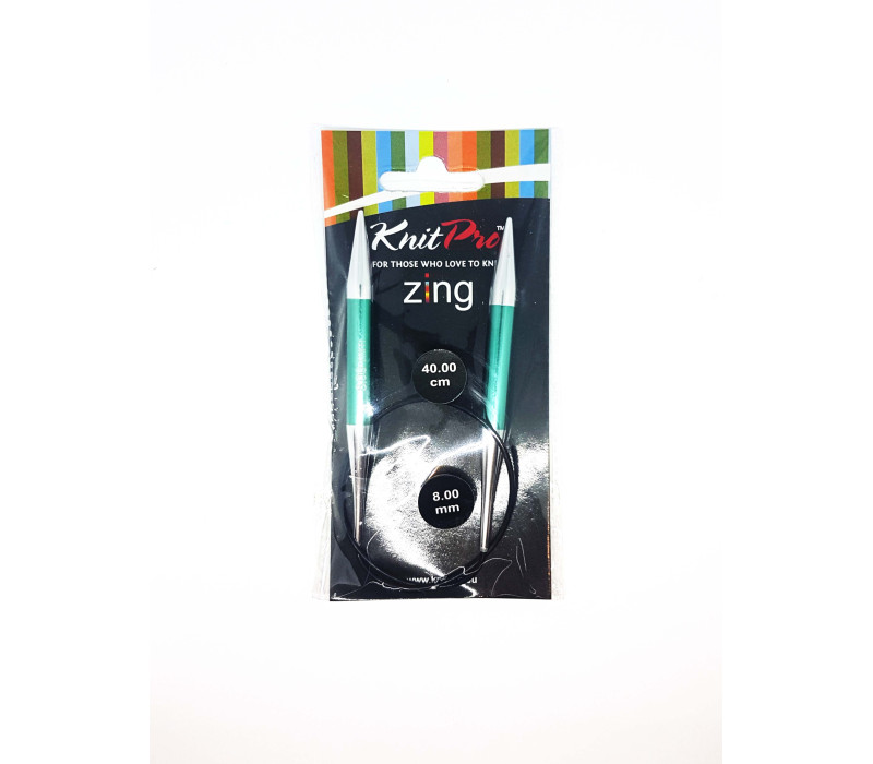 Спиці кругові 8мм 40см Zing KnitPro 47076 Спиці кругові 8мм 40см Zing KnitPro 47076