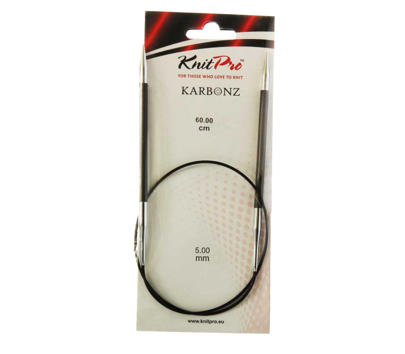 Спиці кругові 5мм 60см Karbonz KnitPro 41170 Спиці кругові 5мм 60см Karbonz KnitPro 41170