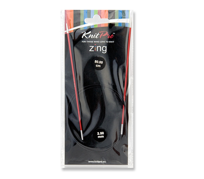 Спиці кругові 2,5мм 80см Zing KnitPro 47123 Спиці кругові 2,5мм 80см Zing KnitPro 47123