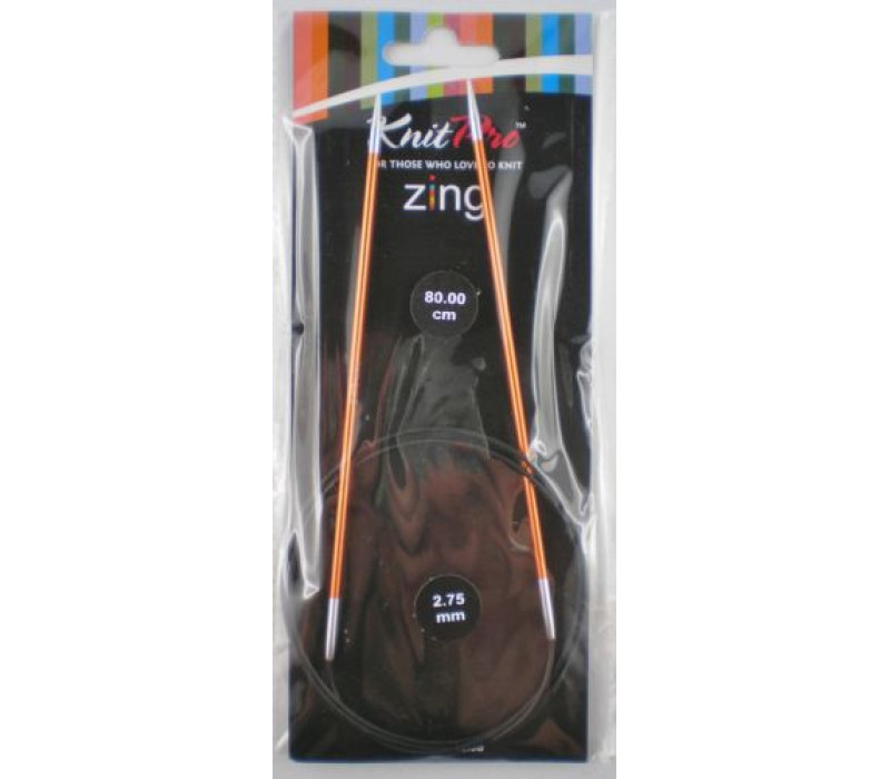 Спиці кругові 2,75мм 80см Zing KnitPro 47124 Спиці кругові 2,75мм 80см Zing KnitPro 47124