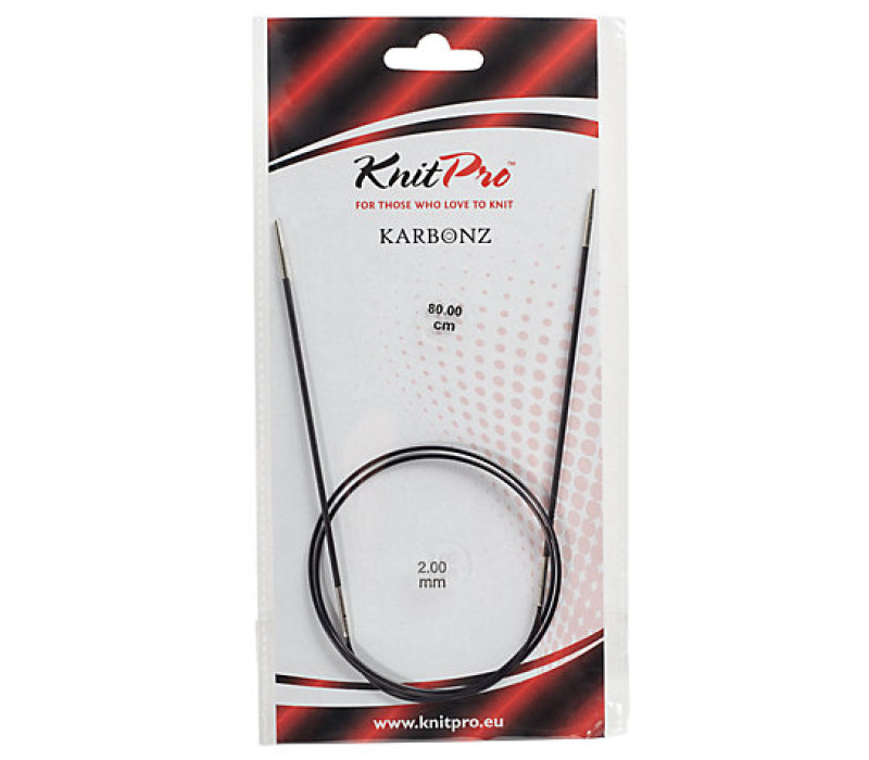 Спиці кругові 2мм 80см Karbonz KnitPro 41180 Спиці кругові 2мм 80см Karbonz KnitPro 41180