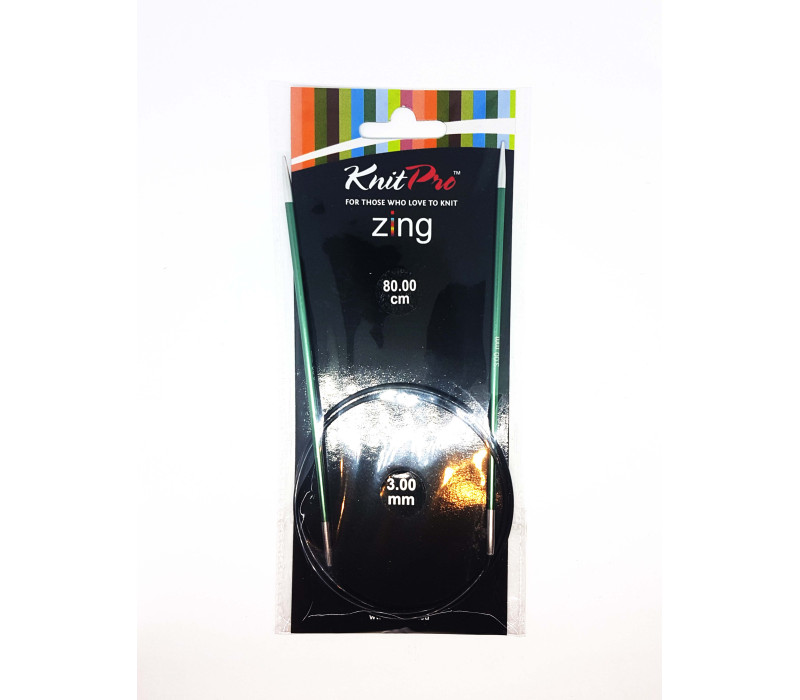 Спиці кругові 3мм 80см Zing KnitPro 47125 Спиці кругові 3мм 80см Zing KnitPro 47125