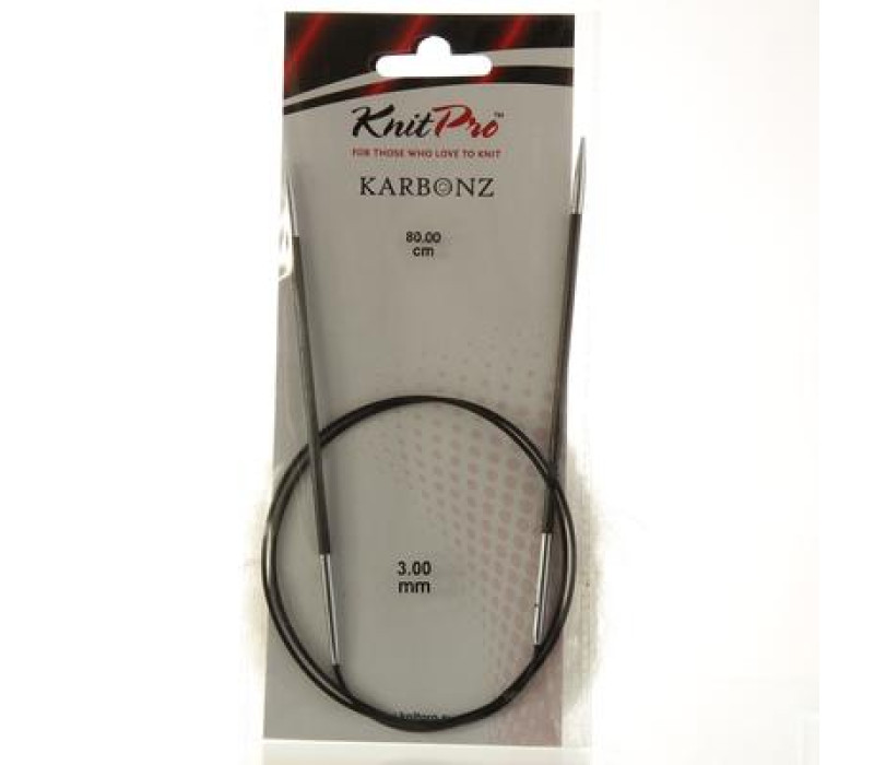 Спиці кругові 3,5мм 80см Karbonz KnitPro 41186 Спиці кругові 3,5мм 80см Karbonz KnitPro 41186