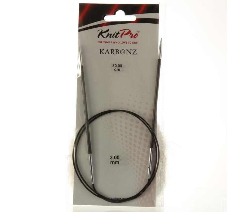 Спиці кругові 3мм 80см Karbonz KnitPro 41184 Спиці кругові 3мм 80см Karbonz KnitPro 41184