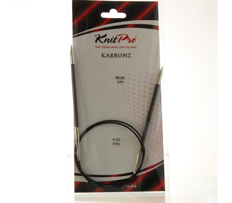 Спиці кругові 4,5мм 80см Karbonz KnitPro 41190 Спиці кругові 4,5мм 80см Karbonz KnitPro 41190