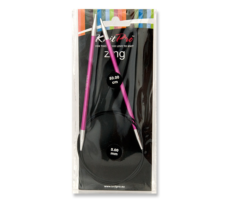 Спиці кругові 5мм 80см Zing KnitPro 47131 Спиці кругові 5мм 80см Zing KnitPro 47131