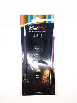 Спиці кругові 6мм 80см Zing KnitPro 47133