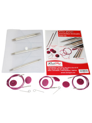 Набір спиць на тросі для початківців KnitPro-Starter Set-Nova Metal 10604