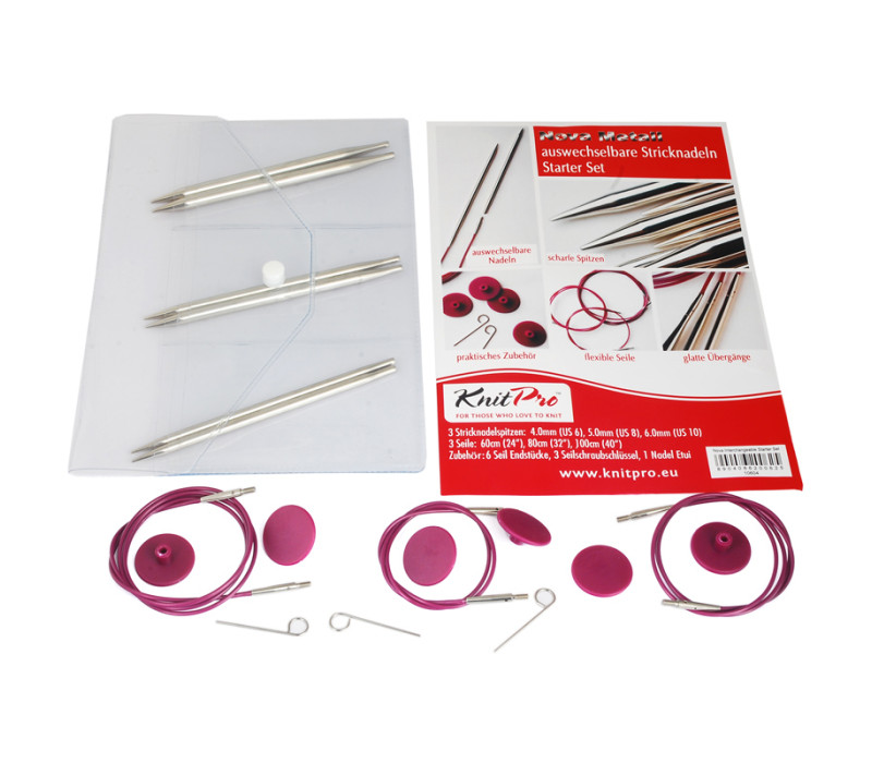 Набір спиць на тросі для початківців KnitPro-Starter Set-Nova Metal 10604