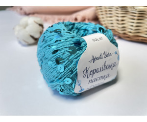 Пайетки Avanti Yarn королевские на хлопке (Бирюза) 67