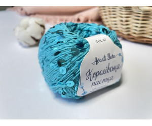 Пайетки Avanti Yarn королевские на хлопке (Бирюза) 67