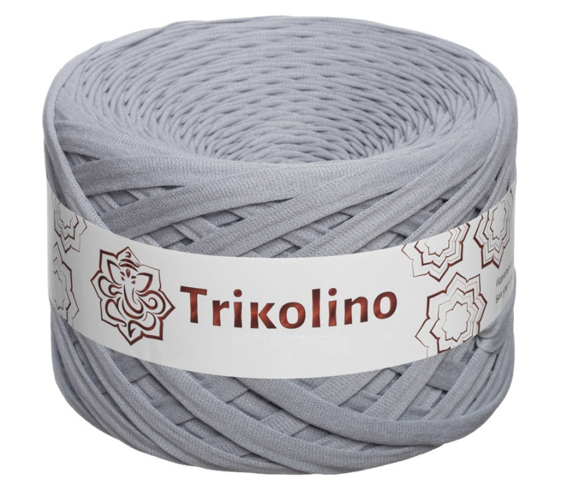 Пряжа трикотажная 7-9 мм "Trikolino" 100м. Серебристый Серый Пряжа трикотажная 7-9 мм "Trikolino" 100м. Серебристый Серый